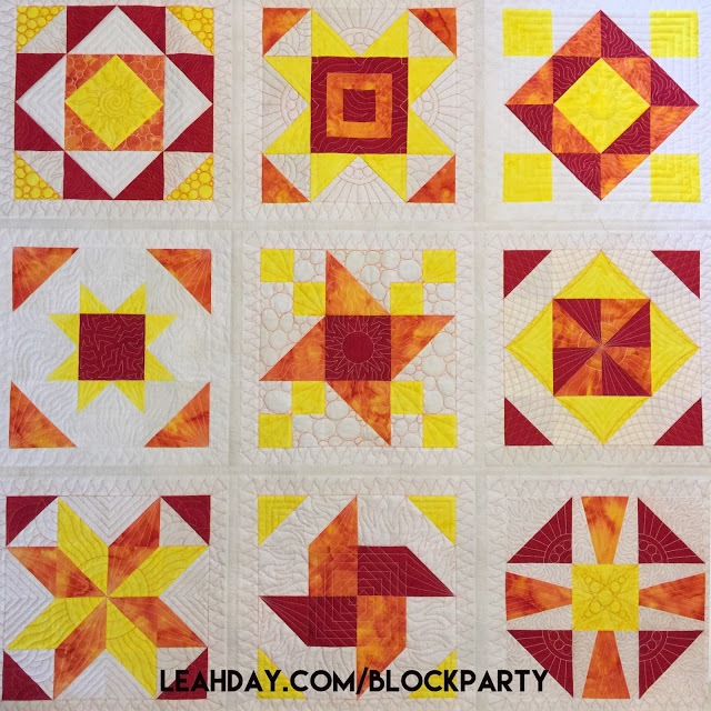 Learn how to piece and quilt this beautiful sampler quilt with Leah Day